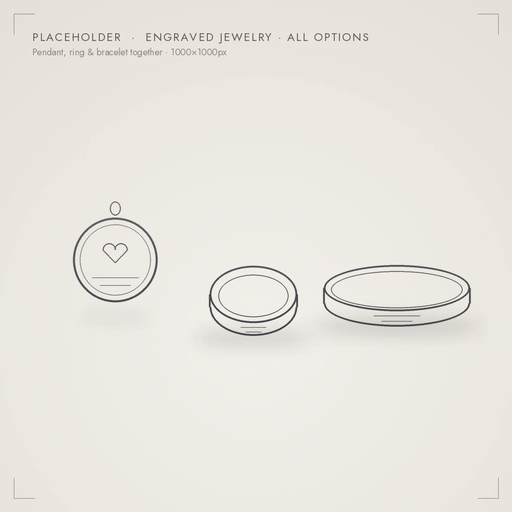 PLACEHOLDER — Engraved All Engraved pendant, ring and bracelet