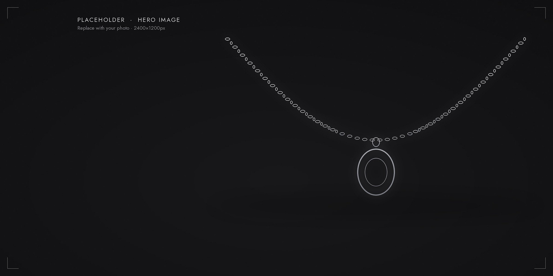 Hanger van Vøid Jewelry op een donkere achtergrond