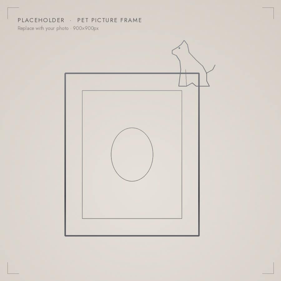 PLACEHOLDER — Custom Pet Frame 3D-printed picture frame with a dog
