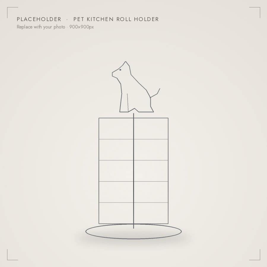 PLACEHOLDER — Custom Pet Holder 3D-printed kitchen roll holder with a dog on top
